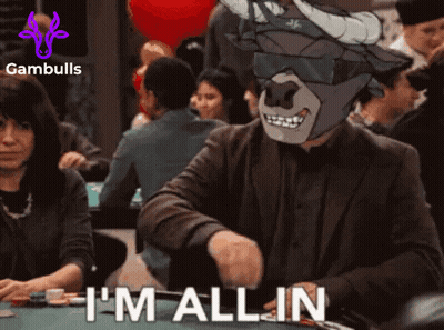 A Man Wearing A Mask Says I 'M All In At A Poker Table GIF
