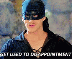 A Man Wearing A Mask With The Words Get Used To Disappointment Written Below Him GIF