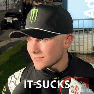 A Man Wearing A Monster Hat Says It Sucks On Netflix GIF