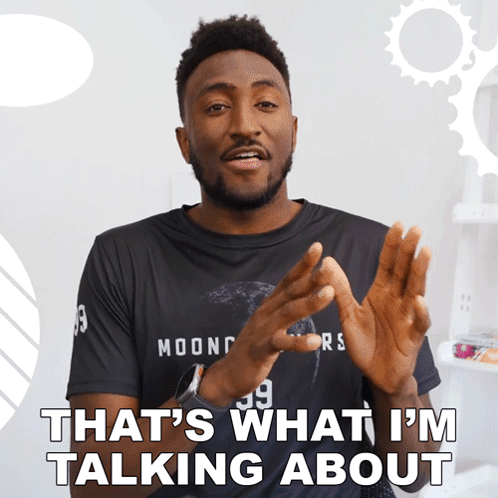A Man Wearing A Moon Rovers Shirt Says That 'S What I M Talking About GIF