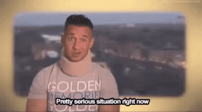 A Man Wearing A Neck Brace And A T-Shirt That Says Golden Memories Is Talking . GIF