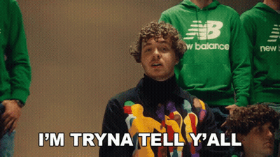 A Man Wearing A New Balance Hoodie Says I 'M Tryna Tell Y All GIF