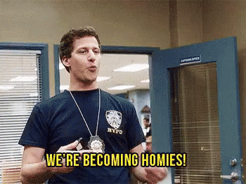 NYPD Badge Man Saying We 'Re Becoming Homies GIF