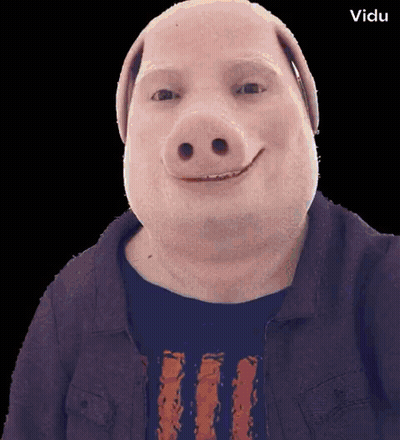 A Man Wearing A Pig Mask And A Shirt That Says ' Ii ' GIF