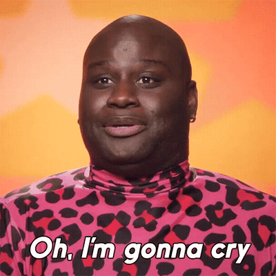 A Man Wearing A Pink And Black Leopard Print Shirt Says Oh I 'M Gonna Cry GIF