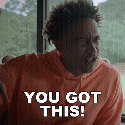A Man Wearing A Pink Hoodie Says " You Got This " GIF