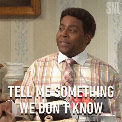 A Man Wearing A Plaid Shirt And Tie Says Tell Me Something We Don 'T Know GIF
