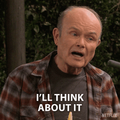 A Man Wearing A Plaid Shirt That Says I 'Ll Think About It GIF