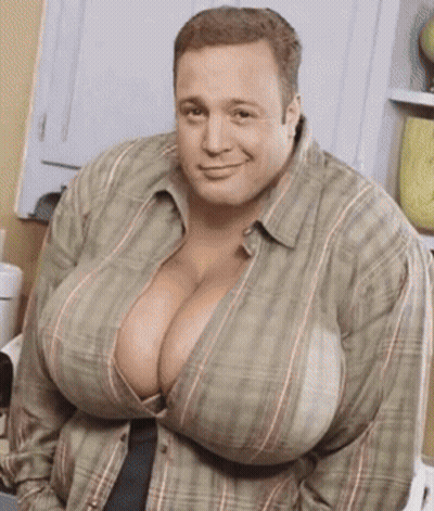 A Man Wearing A Plaid Shirt With Very Large Breasts GIF
