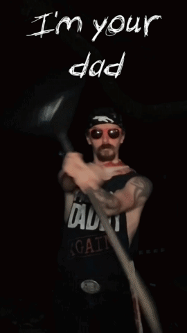 A Man Wearing A Promoted To Laddy Shirt GIF