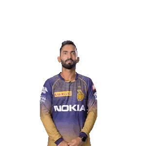 A Man Wearing A Purple And Yellow Shirt With The Word Nokia On It Sticker
