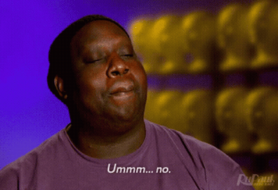 A Man Wearing A Purple Shirt Says " Ummm No " GIF