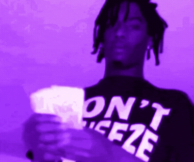 A Man Wearing A Purple Shirt That Says ' On 'T Ice2e ' GIF