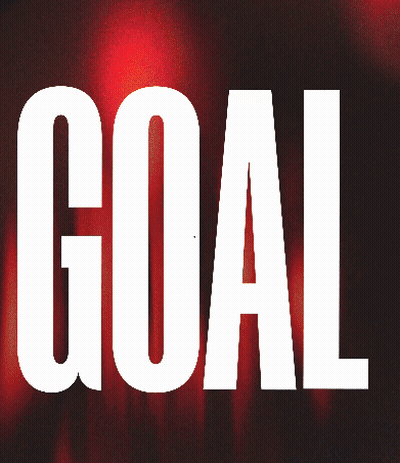 A Man Wearing A Red And Black Striped Shirt With The Word Goal On It GIF