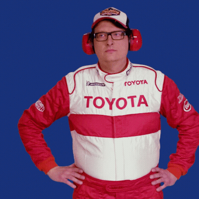A Man Wearing A Red And White Toyota Uniform GIF