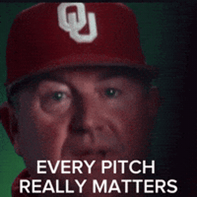 A Man Wearing A Red Baseball Cap With A U On It Says Every Pitch Really Matters GIF