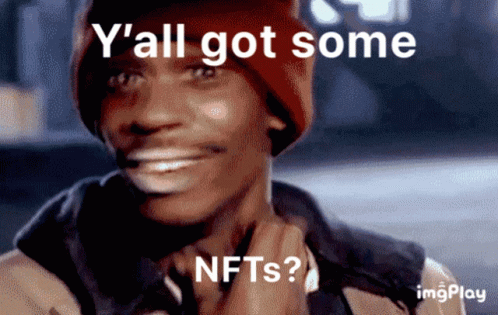 A Man Wearing A Red Beanie Is Smiling And Says Y 'All Got Some Nfts ? GIF