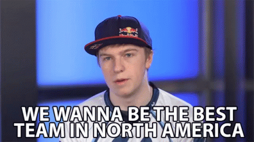 A Man Wearing A Red Bull Hat And A White Shirt Says We Wanna Be The Best Team In North America GIF