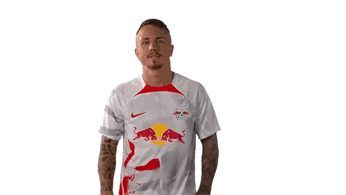 A Man Wearing A Red Bull Jersey Holds His Hands Up In The Air Sticker