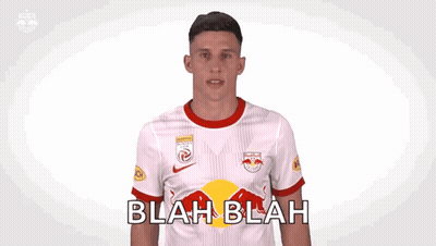 A Man Wearing A Red Bull Jersey Is Giving A Thumbs Up And Says Blah Blah GIF