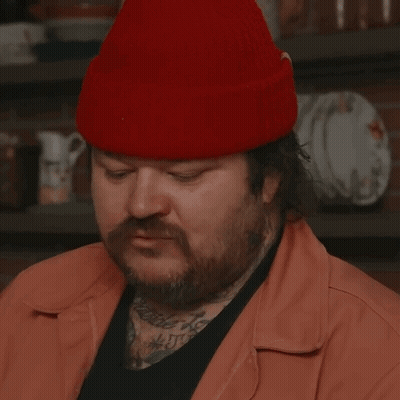 A Man Wearing A Red Hat And A Jacket Says No Good GIF