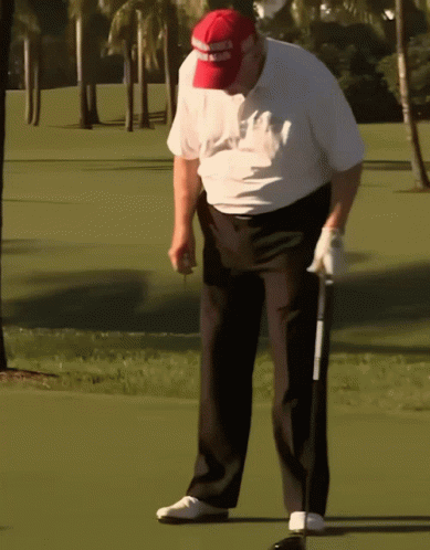 A Man Wearing A Red Hat That Says Donald Trump GIF
