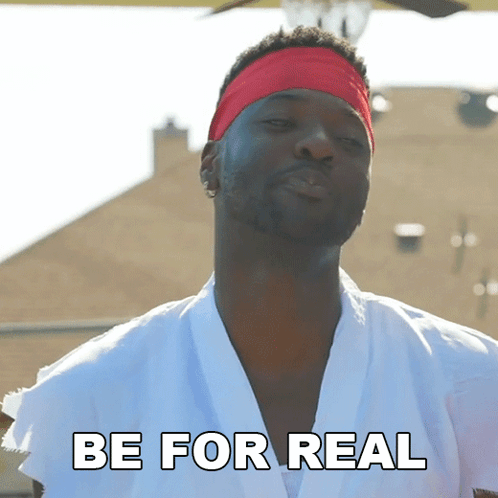 Man In Red Headband And Karate Uniform Says Be For Real GIF