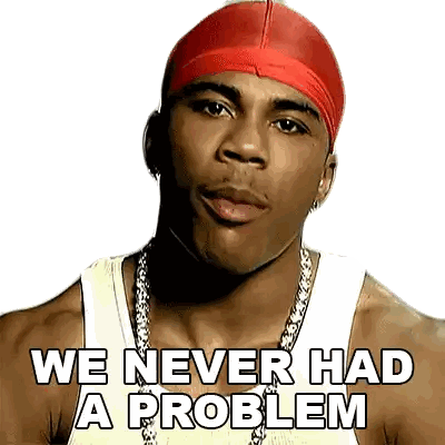 A Man Wearing A Red Headband And A White Tank Top Says We Never Had A Problem . Sticker