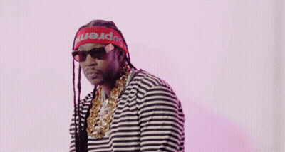 A Man Wearing A Red Headband That Says Supreme On It GIF