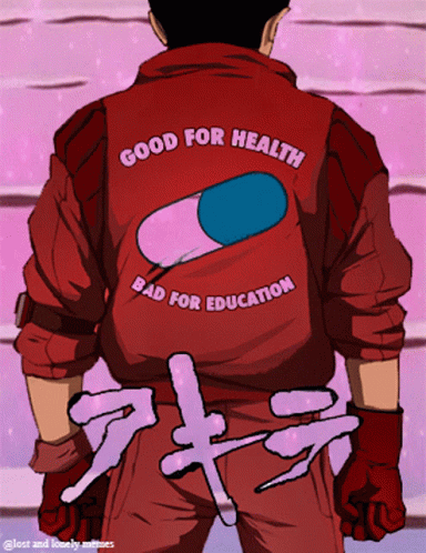 A Man Wearing A Red Jacket That Says Good For Health GIF