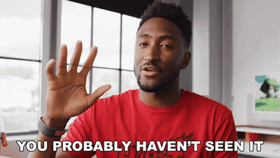 A Man Wearing A Red Shirt Says You Probably Haven 'T Seen It GIF