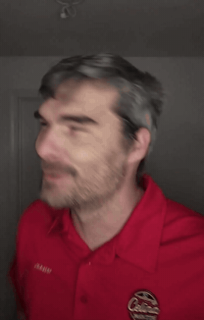 A Man Wearing A Red Shirt That Says Dammit I Have To On It GIF