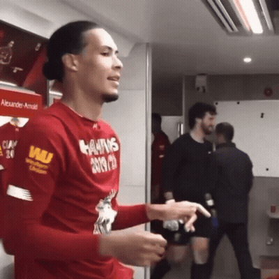 A Man Wearing A Red Shirt That Says ' Hams 2019 ' On It GIF