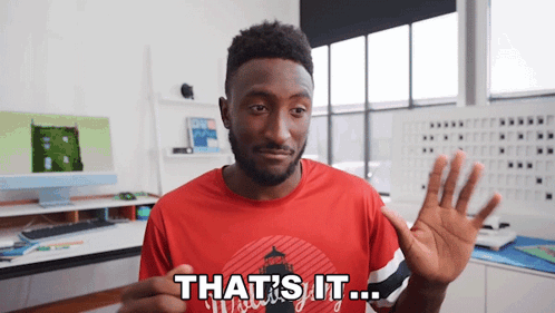A Man Wearing A Red Shirt That Says That 'S It GIF