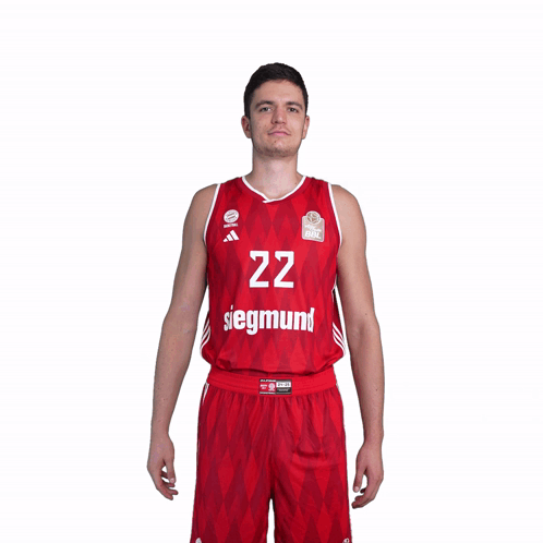 A Man Wearing A Red Siegmund Jersey GIF