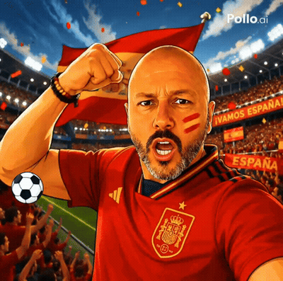 A Man Wearing A Red Spain Jersey With A Crown On It GIF