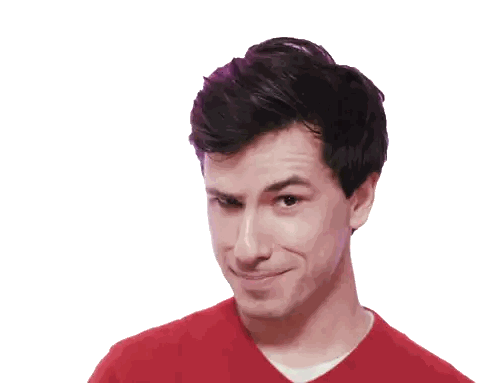A Man Wearing A Red Sweater Is Smiling Sticker