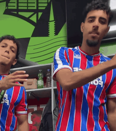 A Man Wearing A Red White And Blue Striped Shirt With The Letter F On It GIF