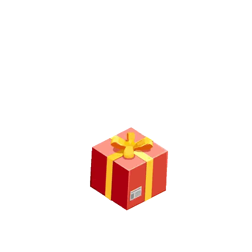 A Man Wearing A Santa Hat Is Coming Out Of A Gift Box Sticker