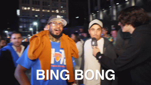 A Man Wearing A Shirt That Says Bing Bong GIF