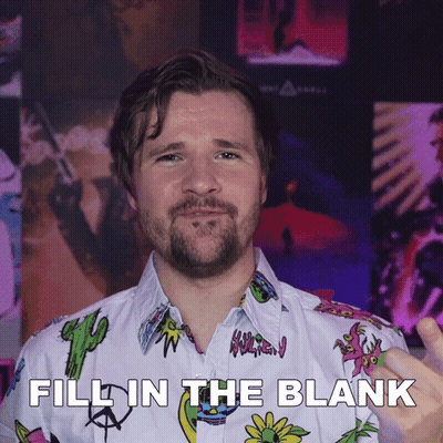 A Man Wearing A Shirt That Says Fill In The Blank On It GIF