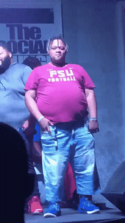 a man wearing a shirt that says fsu football