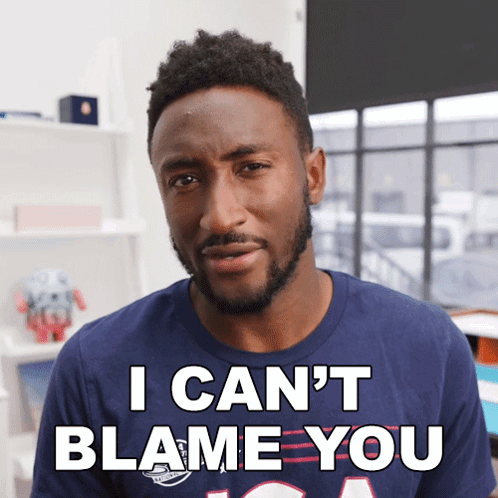 A Man Wearing A Shirt That Says I Can T Blame You GIF