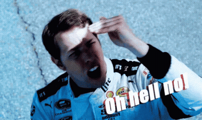 A Man Wearing A Shirt That Says " Oh Hell No " GIF