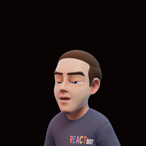 A Man Wearing A Shirt That Says Reactbo Is Looking Up At A Goat GIF