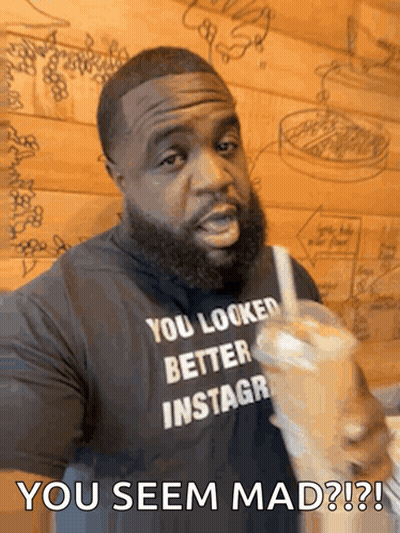 A Man Wearing A Shirt That Says " You Looked Better Instagr " GIF