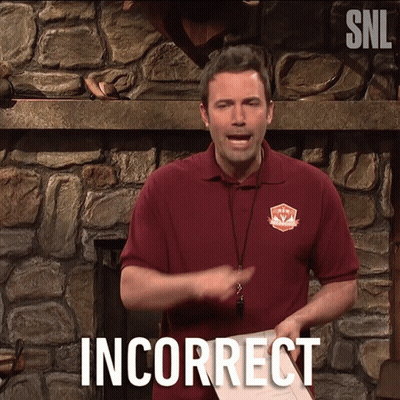 A Man Wearing A Snl Shirt Holds A Piece Of Paper And Says Incorrect GIF