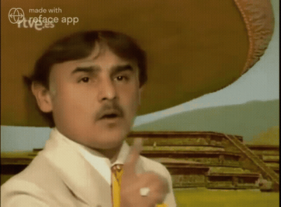 A Man Wearing A Sombrero And A White Shirt Is Being Made With Reface App GIF