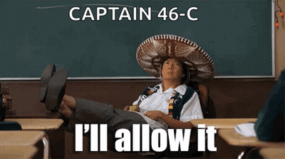 A Man Wearing A Sombrero Is Sitting In A Classroom With His Feet Up And Says I 'Ll Allow It GIF