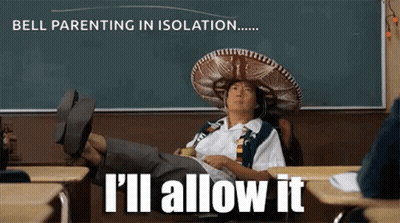 A Man Wearing A Sombrero Sits In A Classroom With His Feet Up And Says I 'Ll Allow It GIF
